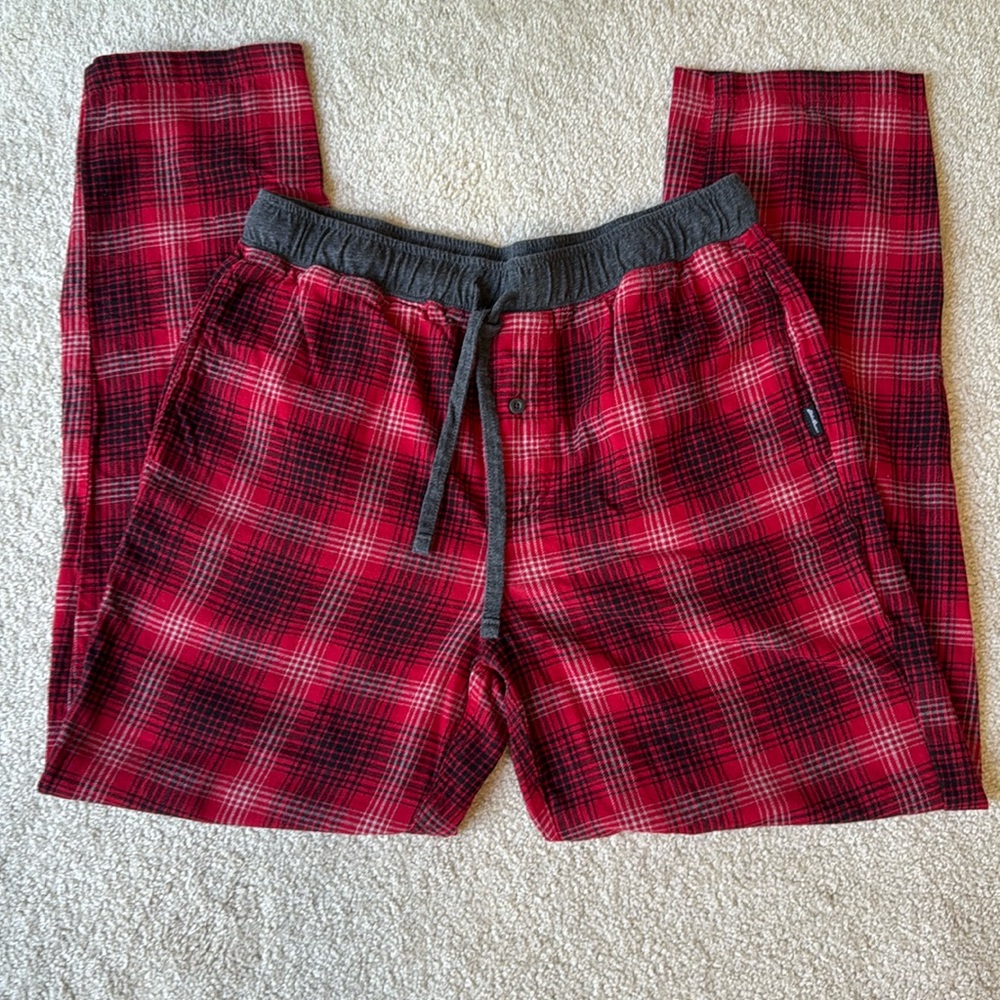 Eddie Bauer & Perry Ellis Lounge Red & Blue Plaid Pants - Picture 2 of 10